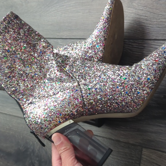 Glittering Silver Ankle Boots Size 5 - Picture 4 of 6